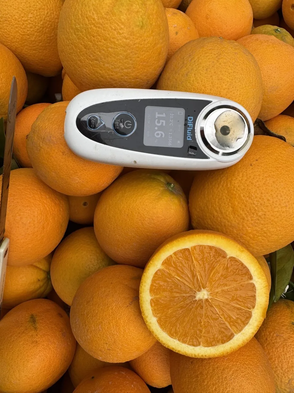 Infinity 8 orange Brix test
